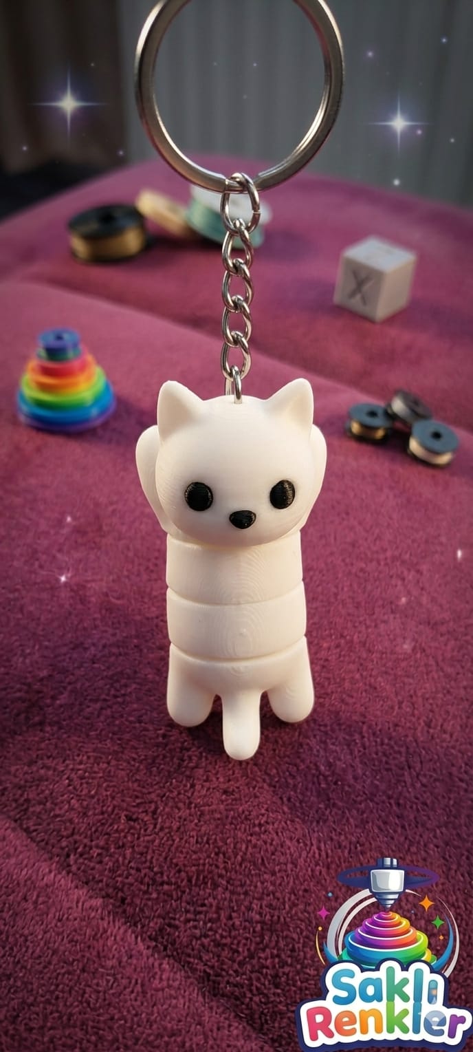 Hareketli kedi anahtarlık