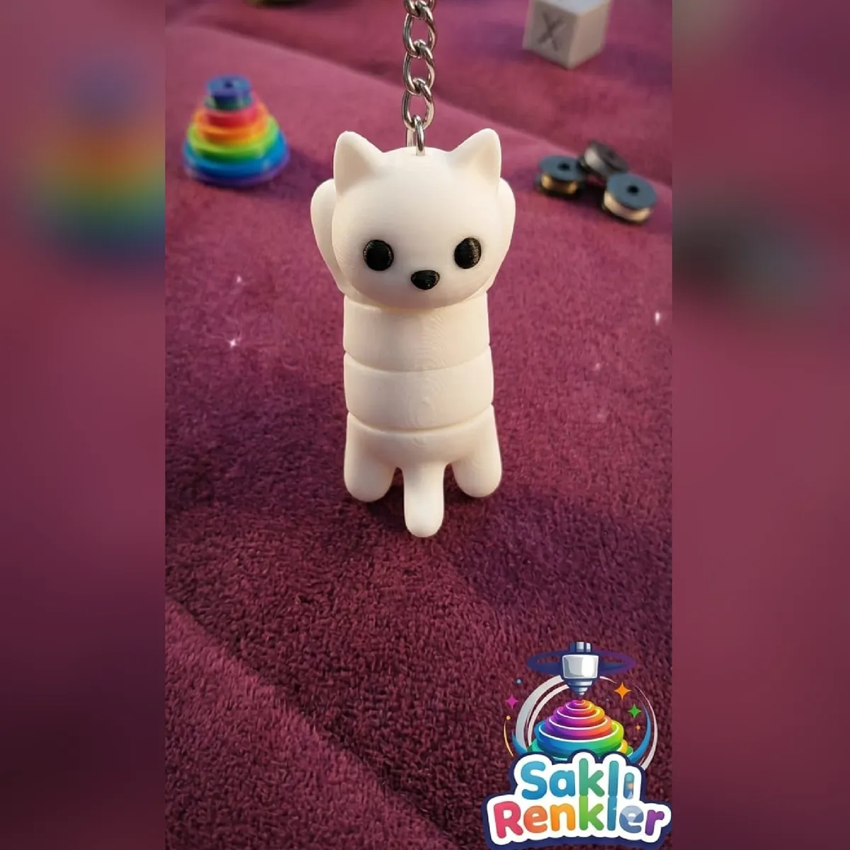 Hareketli kedi anahtarlık